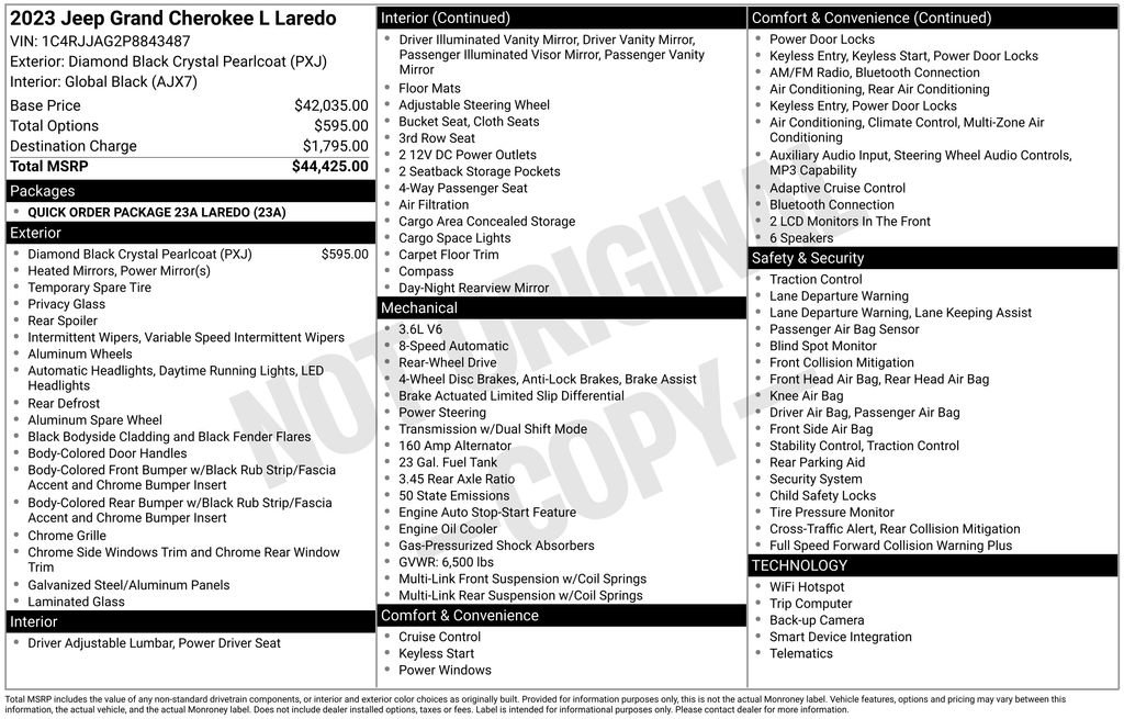Used 2023 Jeep Grand Cherokee L Laredo RWD image 2