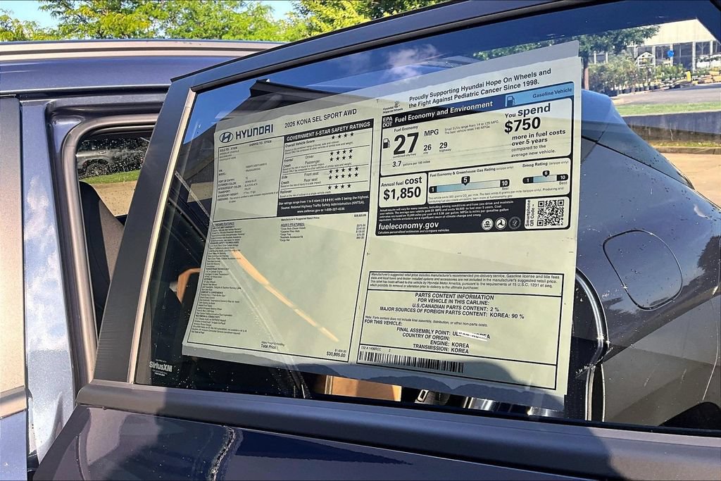 New 2026 Hyundai Kona SEL Sport AWD/4WD image 15