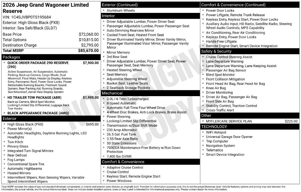 New 2026 Jeep Grand Wagoneer Limited AWD/4WD image 33