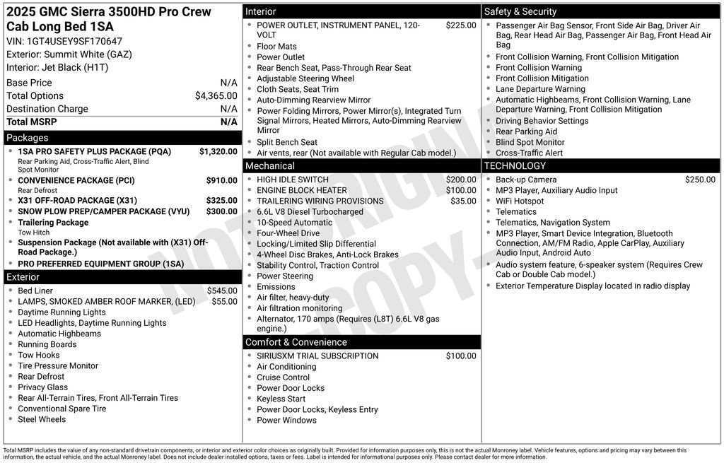Used 2025 GMC Sierra 3500 Pro w/ 1SA Pro Safety Plus Package AWD/4WD image 4