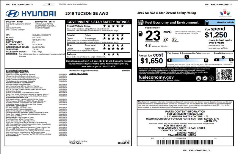 Used 2019 Hyundai Tucson SE AWD/4WD image 3