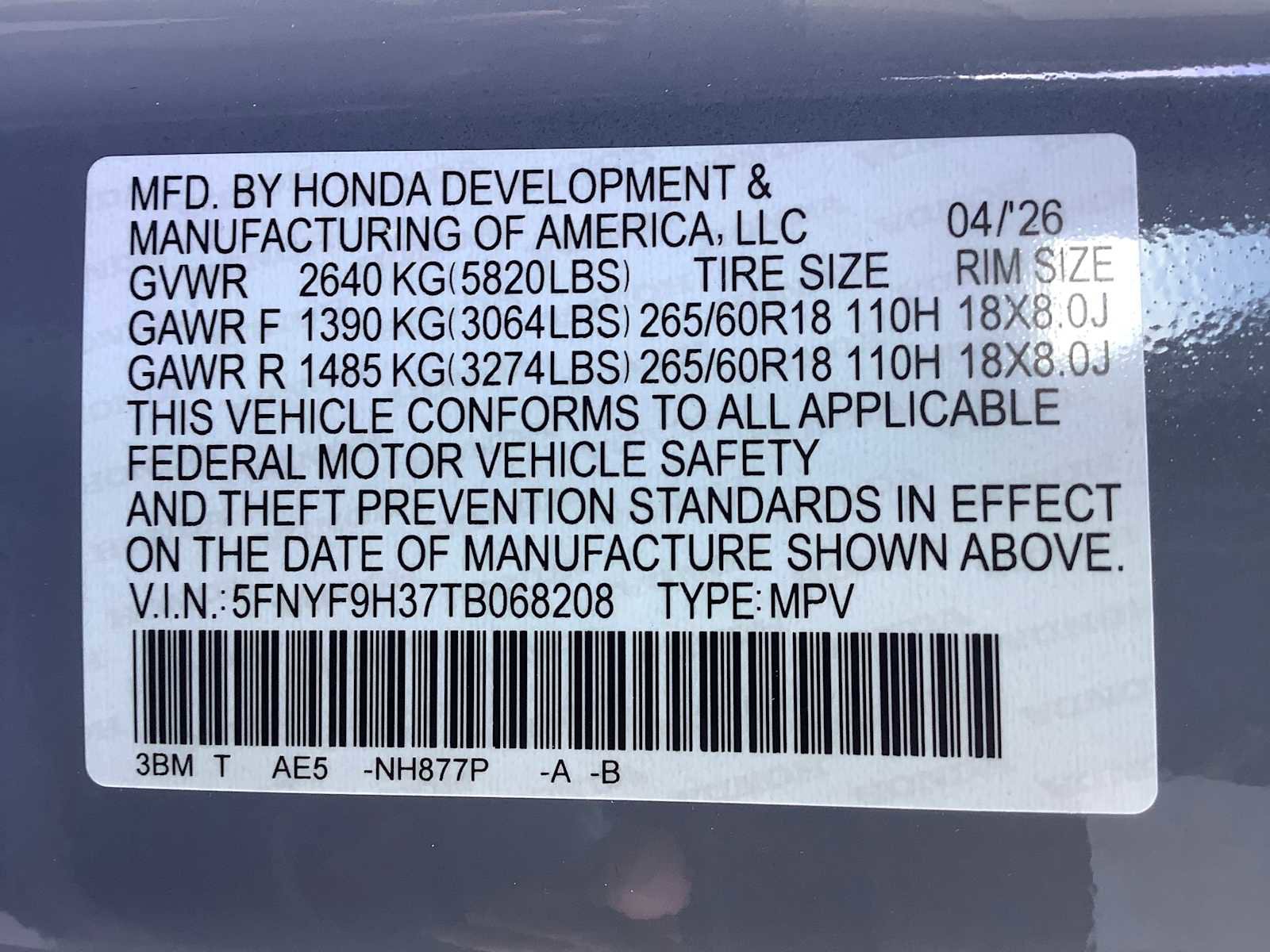 New 2026 Honda Passport RTL image 21