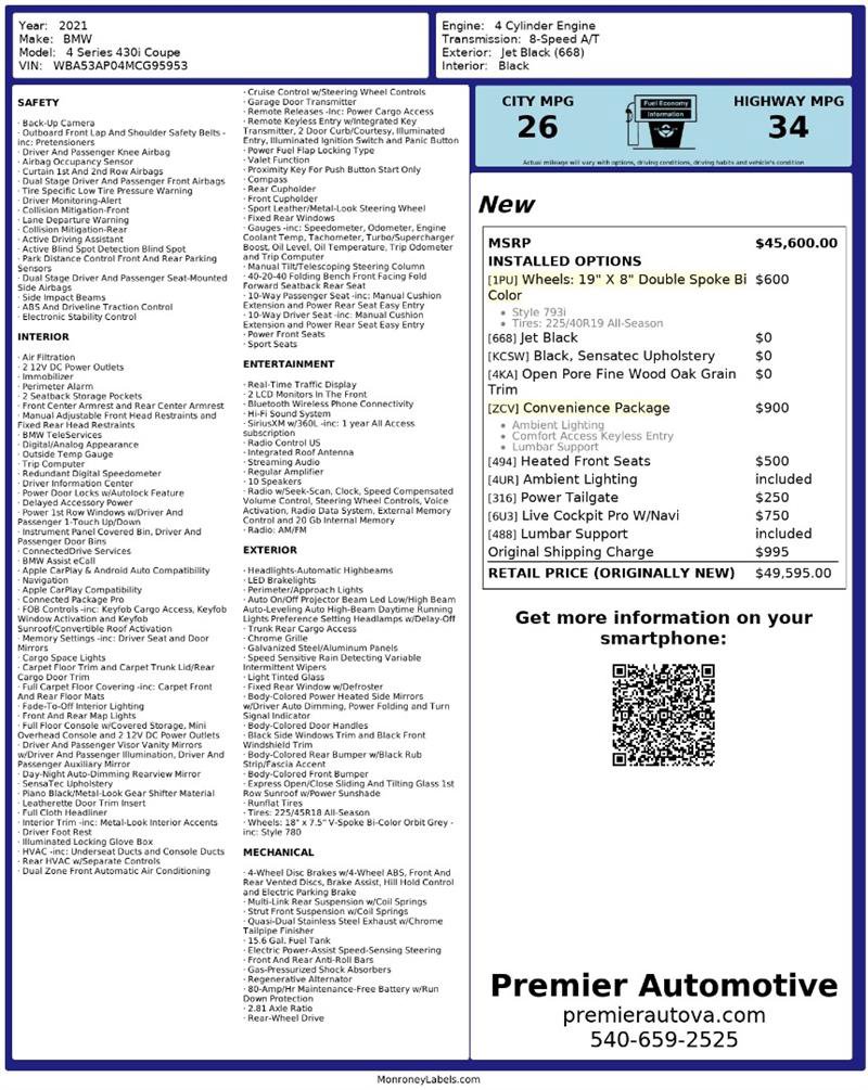 Used 2021 BMW 430i Coupe w/ Convenience Package image 2