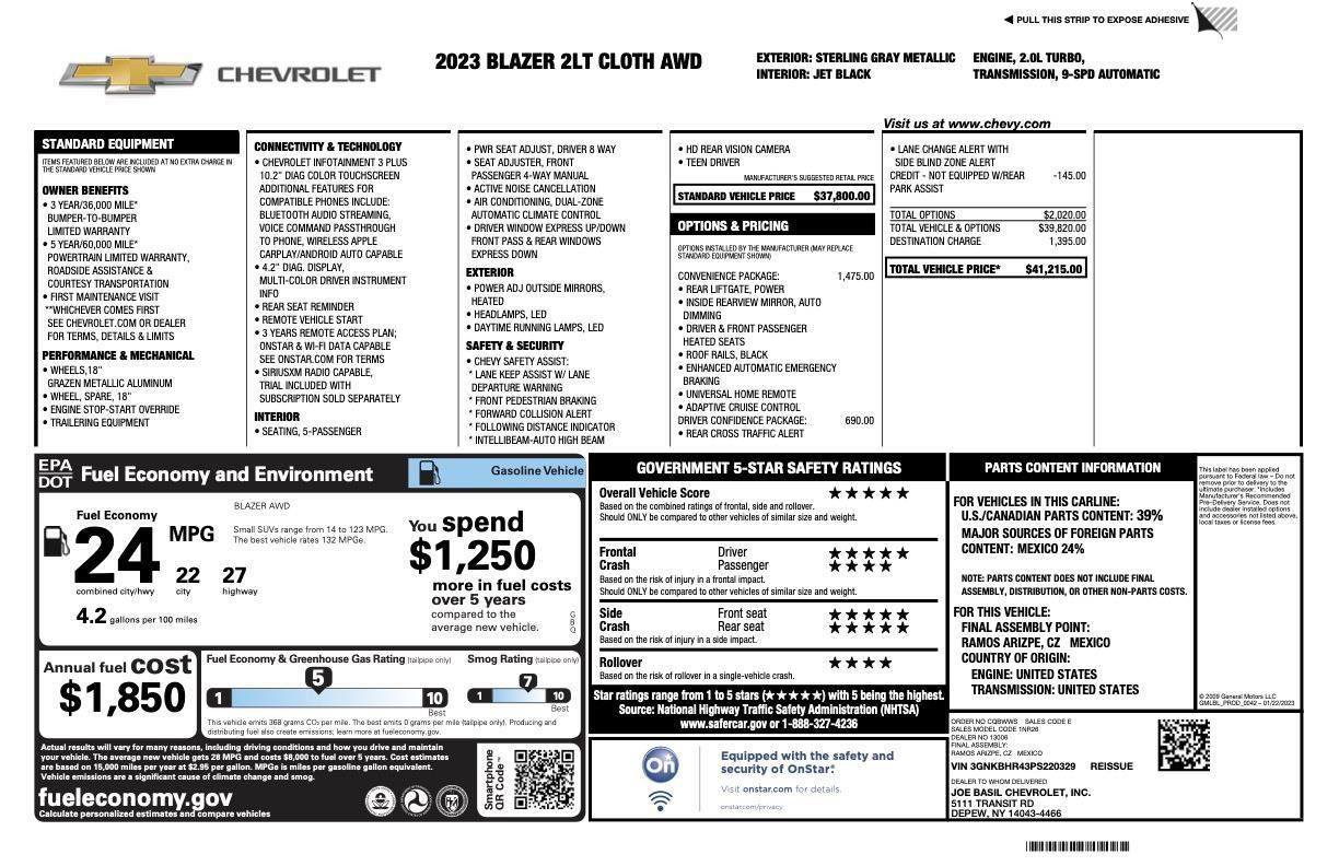 Used 2023 Chevrolet Blazer LT w/ Convenience Package image 47