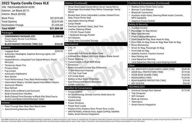 Used 2022 Toyota Corolla Cross XLE w/ Convenience Package AWD/4WD image 6