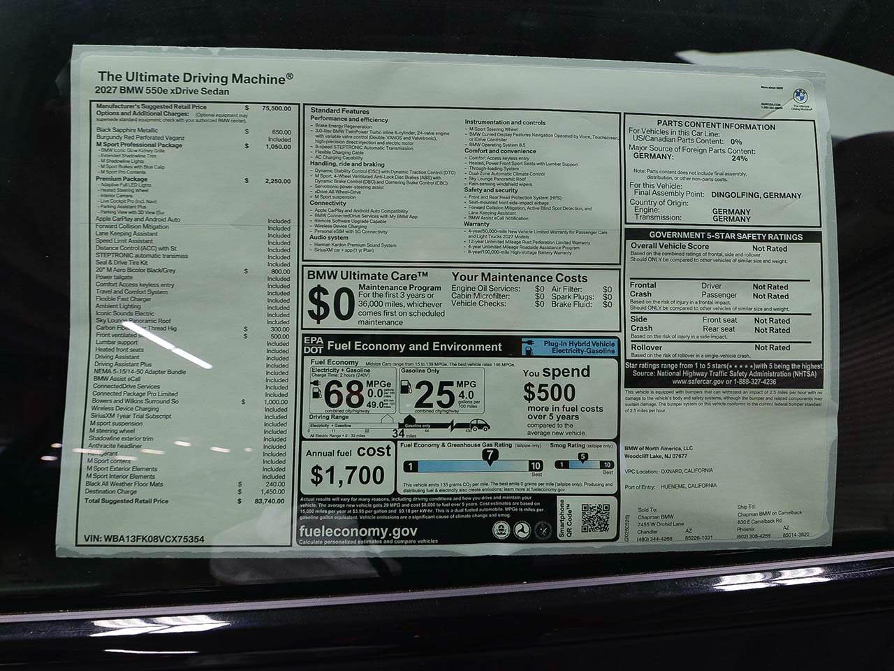 New 2027 BMW 550e xDrive w/ Premium Package AWD/4WD image 16