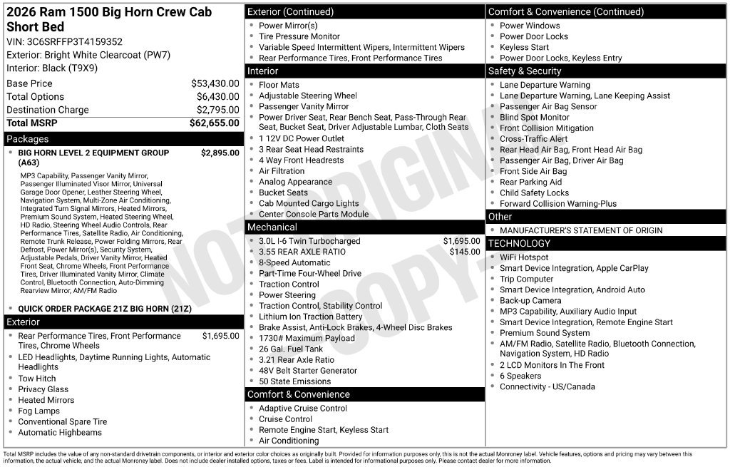 Used 2026 RAM 1500 Big Horn AWD/4WD image 9