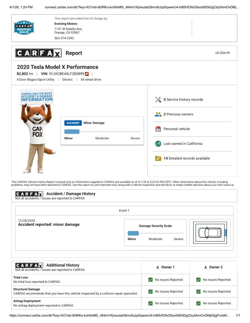 Used 2020 Tesla Model X Performance image 2