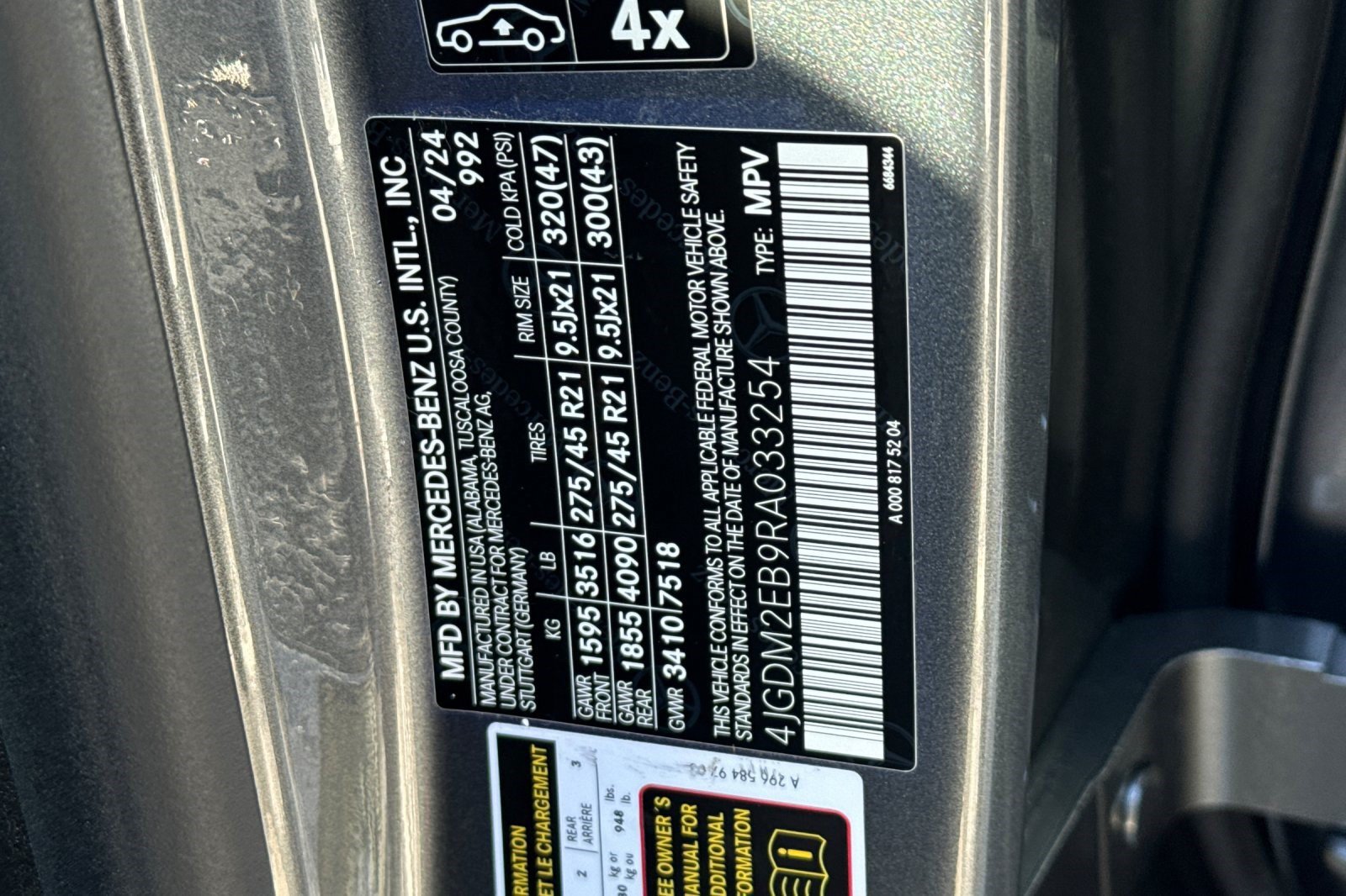 Certified 2024 Mercedes-Benz EQS 450+ 4MATIC SUV image 27