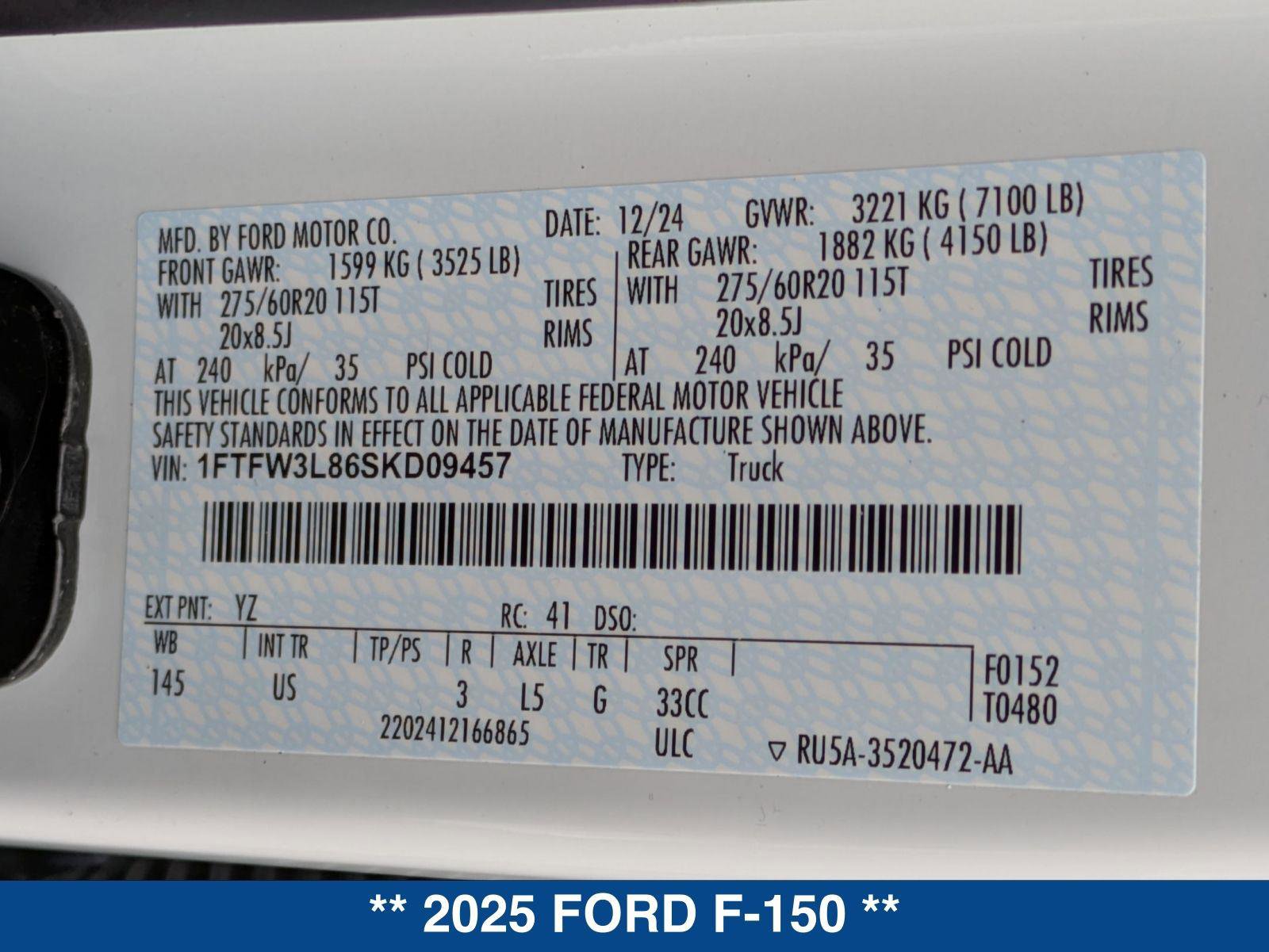 New 2025 Ford F150 XLT w/ Equipment Group 303A High image 29