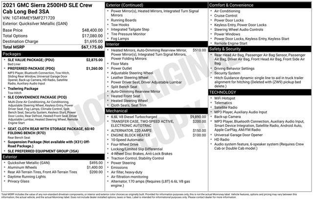 Used 2021 GMC Sierra 2500 SLE w/ SLE Value Package; AWD/4WD image 41
