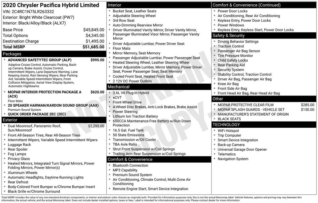 Used 2020 Chrysler Pacifica Limited w/ Advanced Safetytec Group FWD image 42