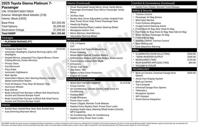 Used 2025 Toyota Sienna Platinum AWD/4WD image 7