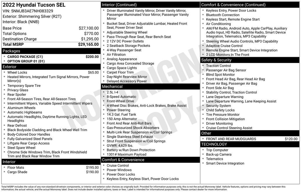 Certified 2022 Hyundai Tucson SEL w/ Cargo Package FWD image 7
