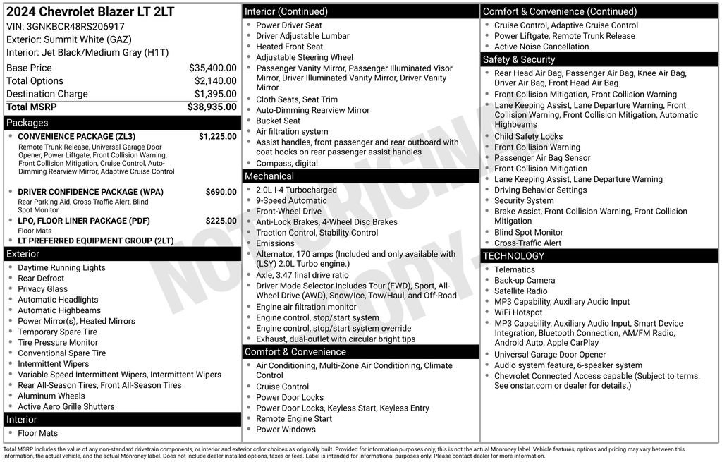 Used 2024 Chevrolet Blazer LT w/ Convenience Package