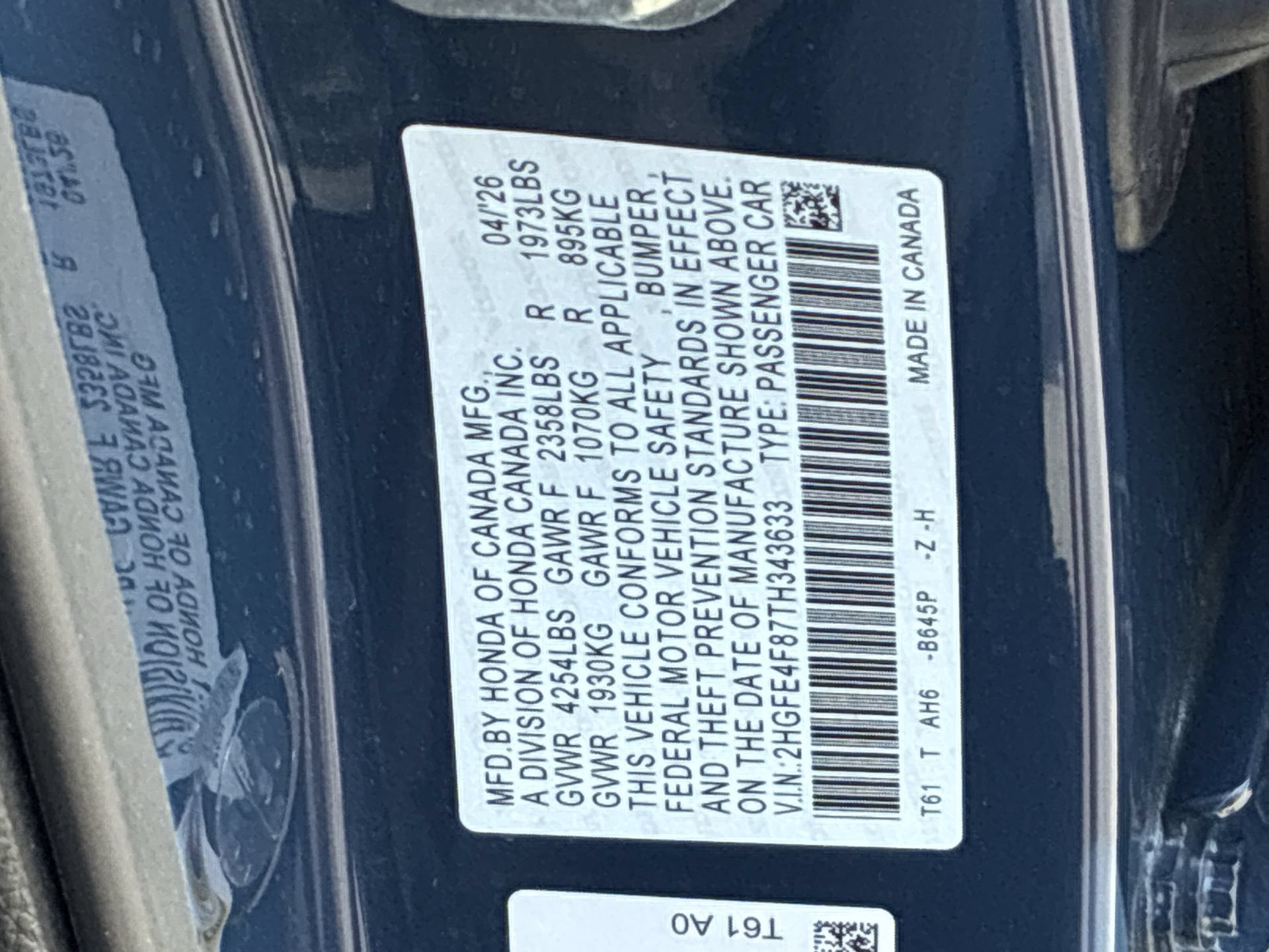 Certified 2026 Honda Civic Sport image 37