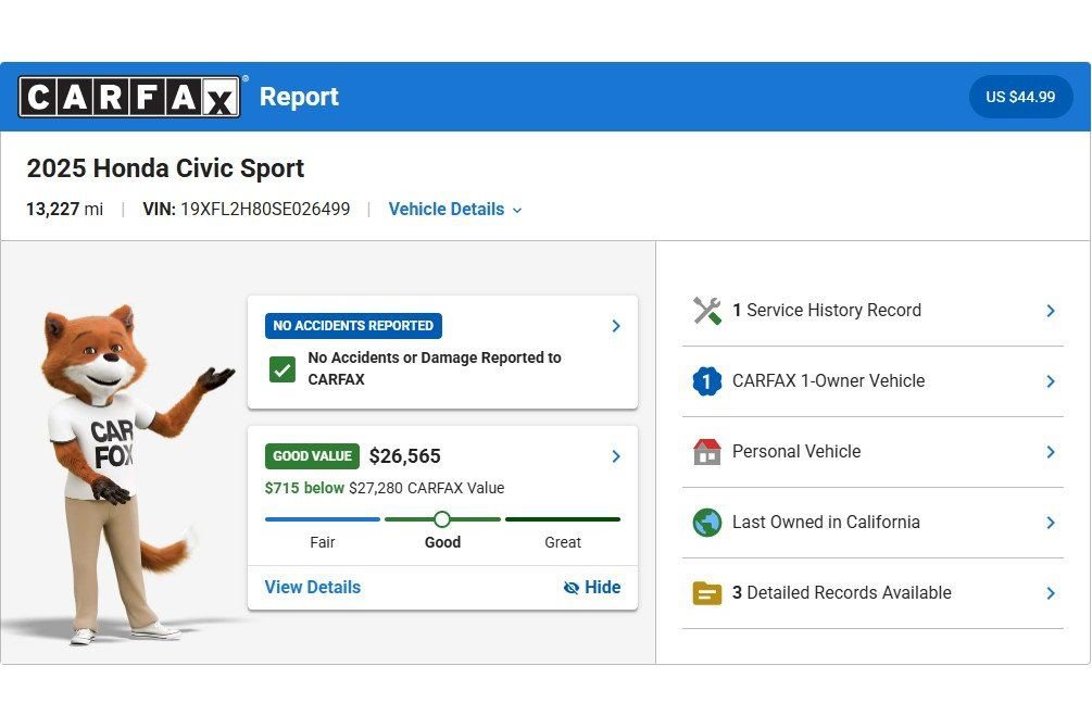 Used 2025 Honda Civic Sport image 3