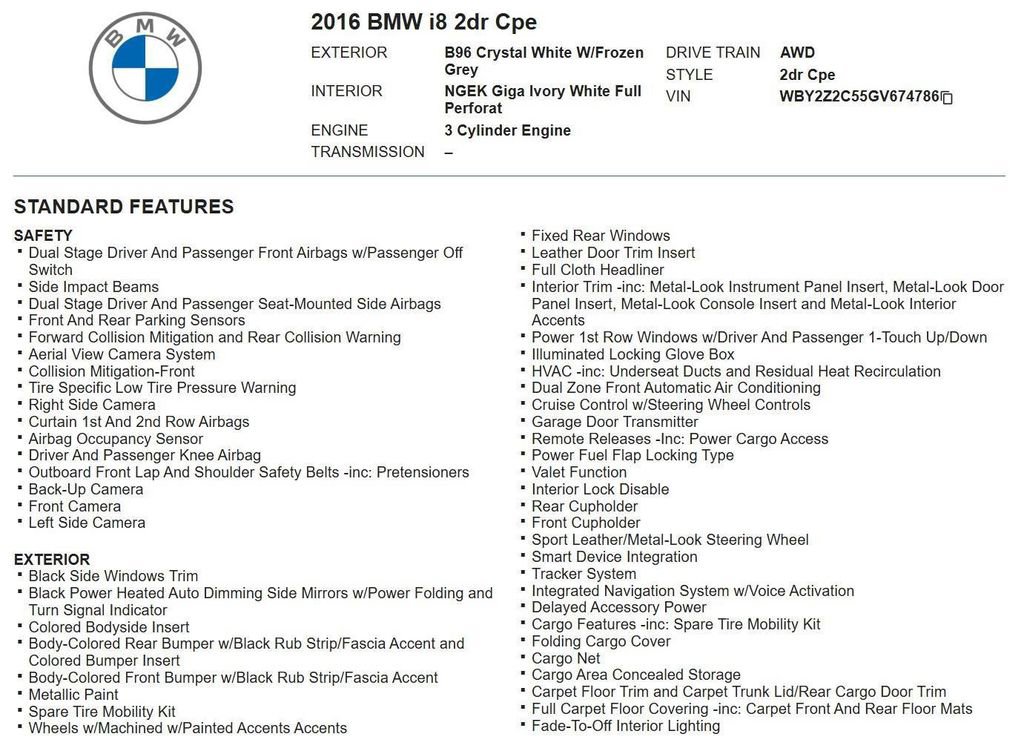 Used 2016 BMW i8 image 19
