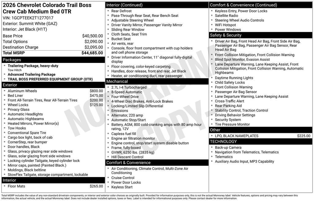 New 2026 Chevrolet Colorado Trail Boss AWD/4WD image 11