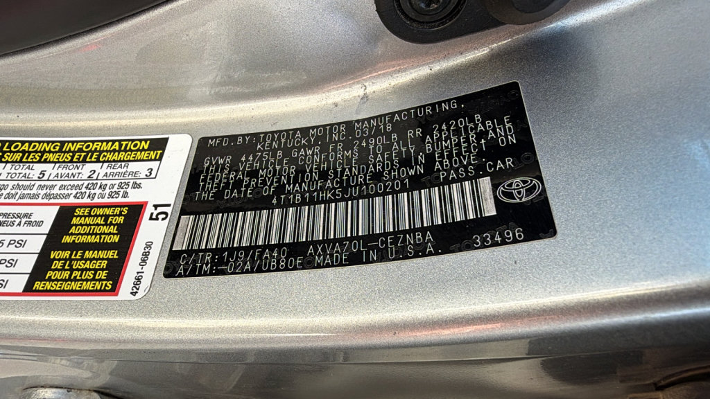 Certified 2018 Toyota Camry LE FWD image 30