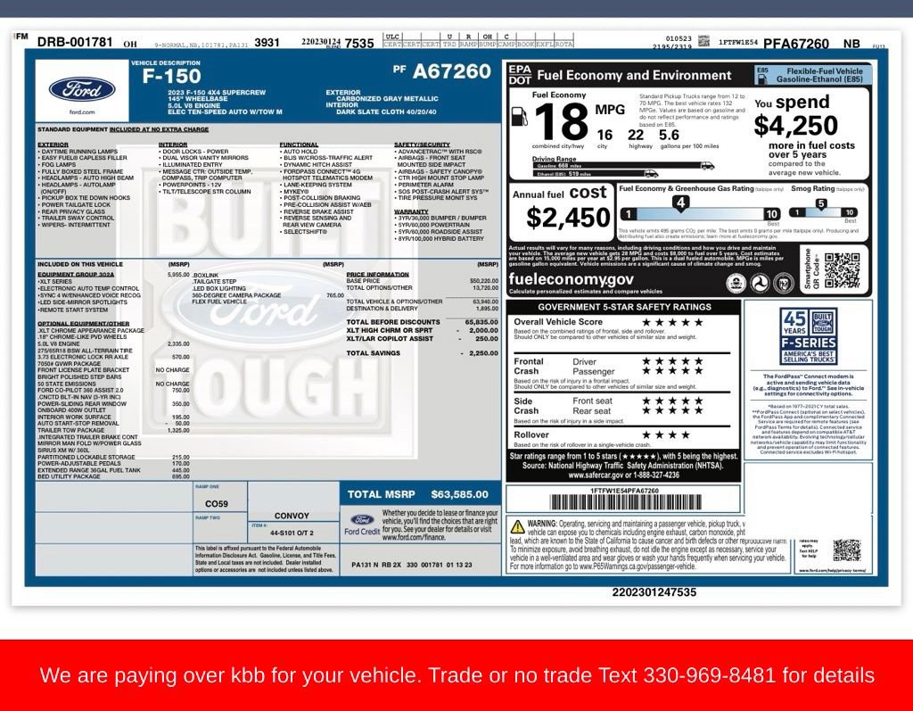 Used 2023 Ford F150 XLT w/ Equipment Group 302A High AWD/4WD image 33