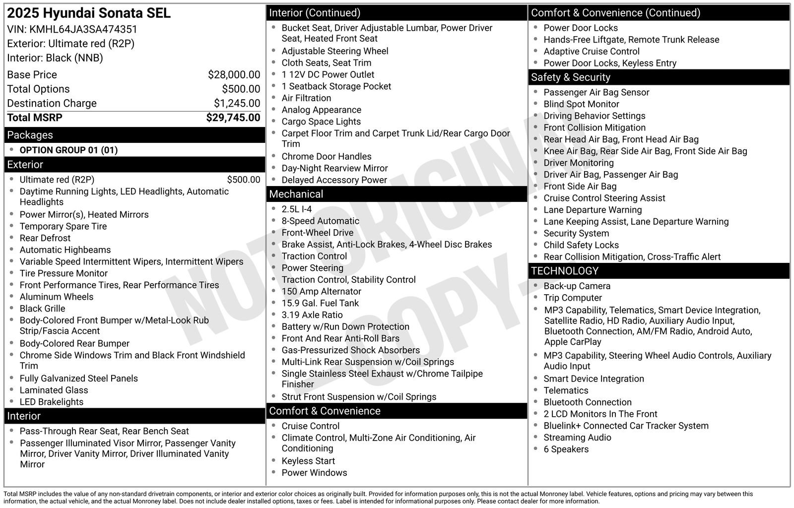 Certified 2025 Hyundai Sonata SEL FWD image 12
