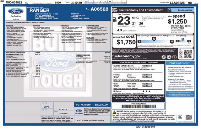 Used 2020 Ford Ranger XL w/ Equipment Group 101A Mid RWD image 20