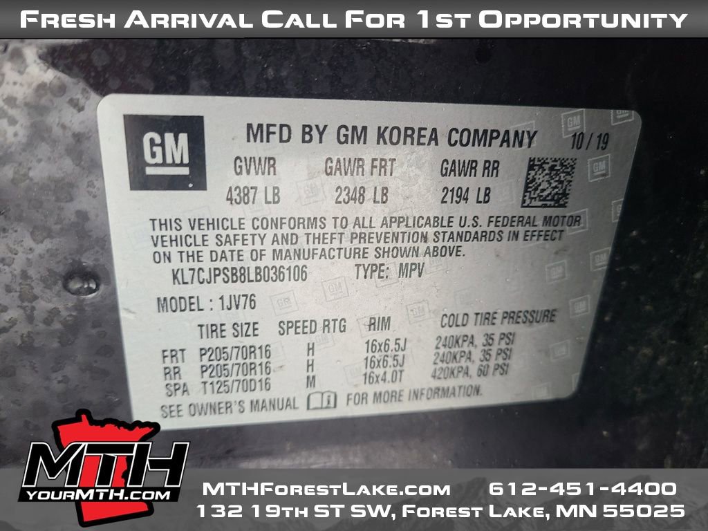 Used 2020 Chevrolet Trax LT w/ LT Convenience Package image 13