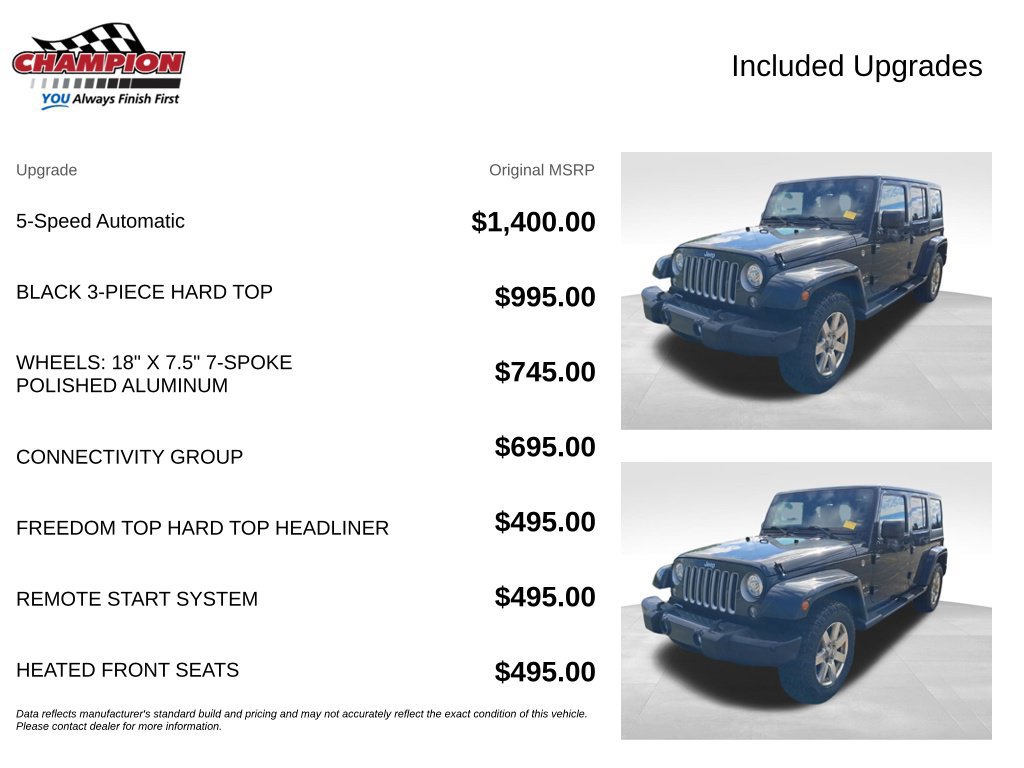 Used 2017 Jeep Wrangler Unlimited Sahara w/ Connectivity Group AWD/4WD image 4