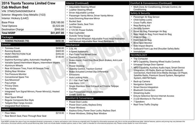 Used 2016 Toyota Tacoma Limited w/ Towing Package image 9