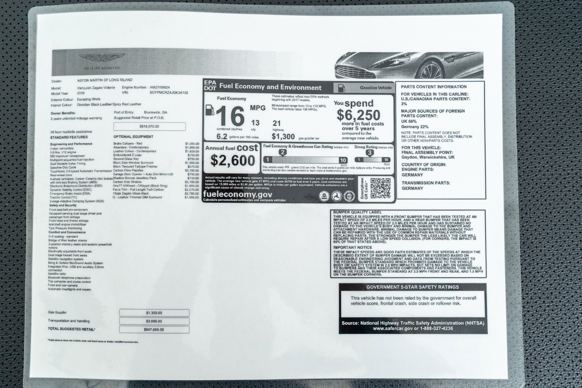 Used 2018 Aston Martin Vanquish Zagato image 24
