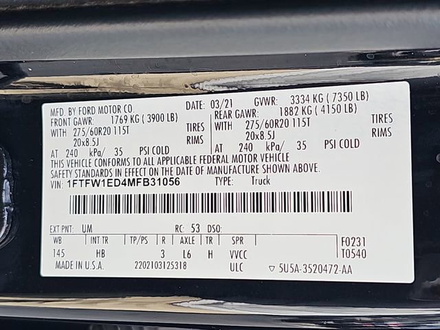 Used 2021 Ford F150 Lariat w/ Equipment Group 502A High image 34