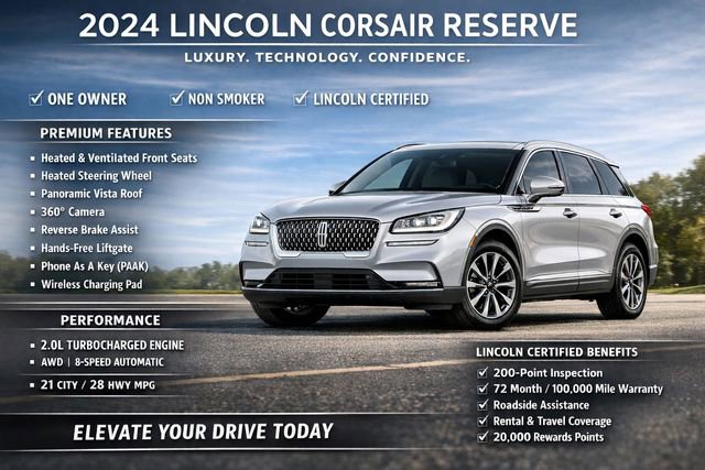 Certified 2024 Lincoln Corsair Reserve w/ Equipment Group 201A image 3