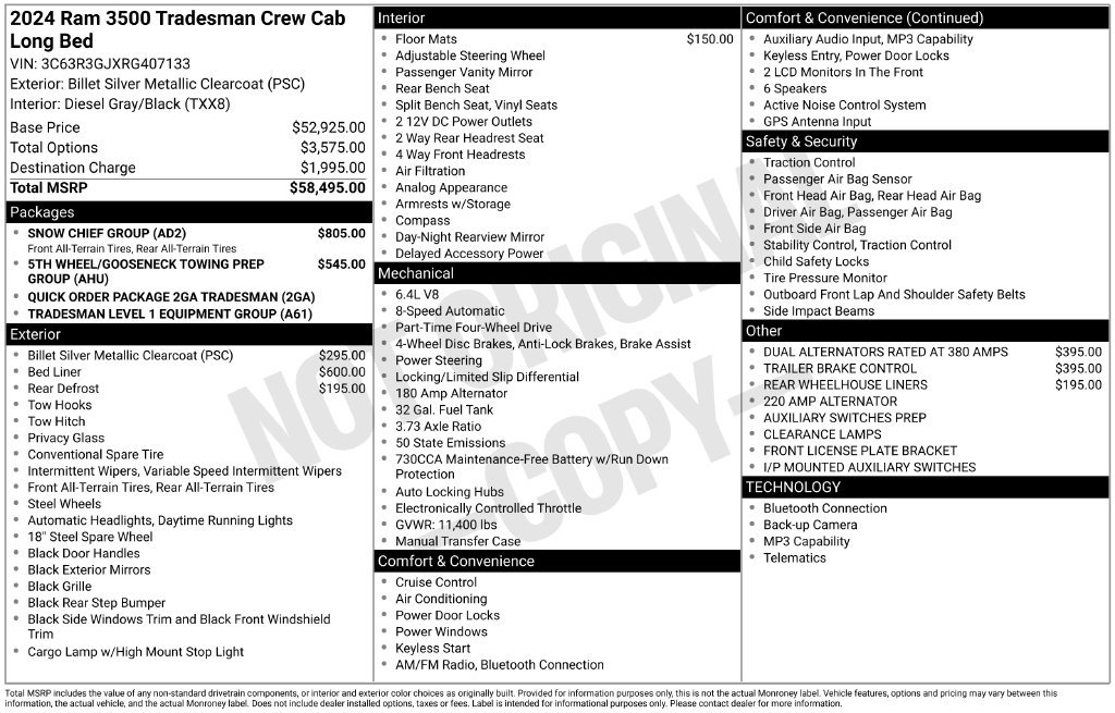 Used 2024 RAM 3500 Tradesman w/ Snow Chief Group AWD/4WD image 22
