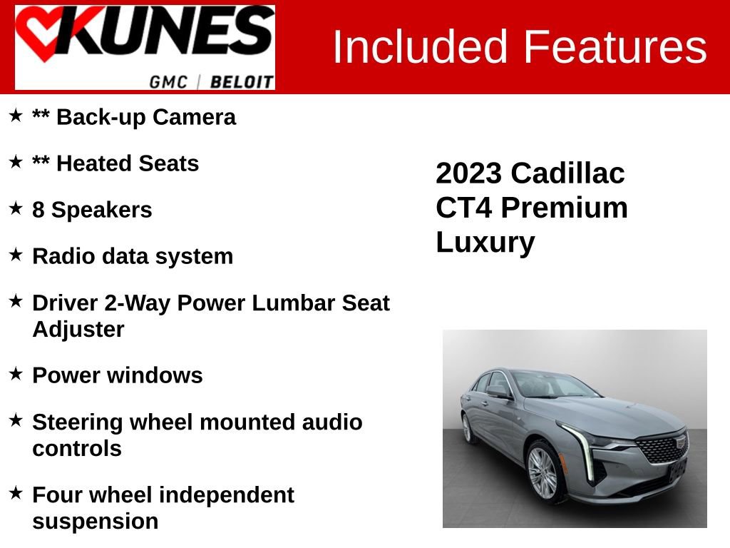 Used 2023 Cadillac CT4 Premium Luxury w/ Climate Package image 2