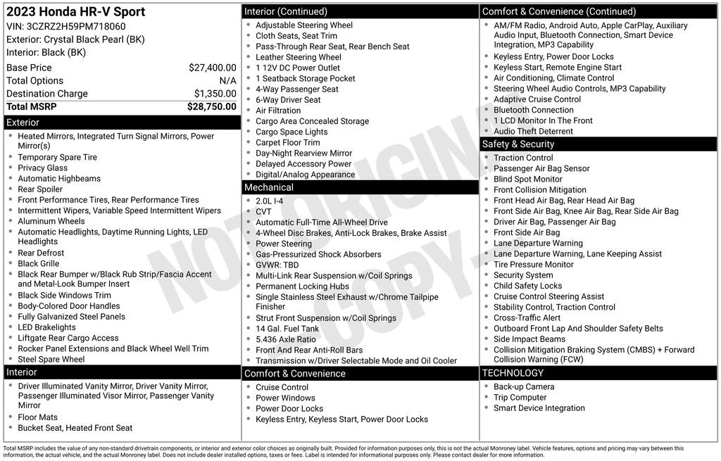 Used 2023 Honda HR-V Sport image 37
