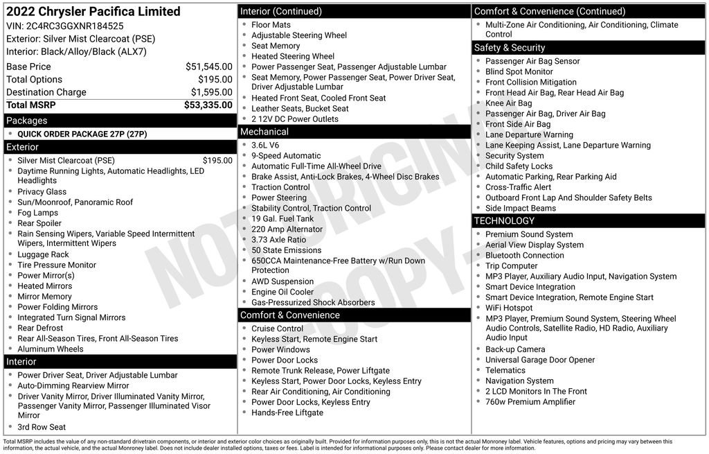Used 2022 Chrysler Pacifica Limited AWD/4WD image 36
