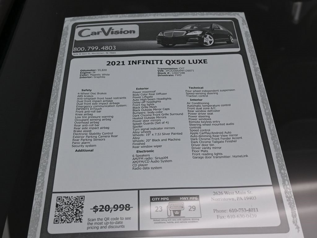 Used 2021 INFINITI QX50 Luxe w/ Appearance Package image 36