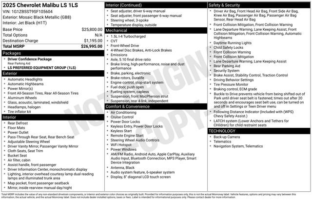 Used 2025 Chevrolet Malibu LS image 17