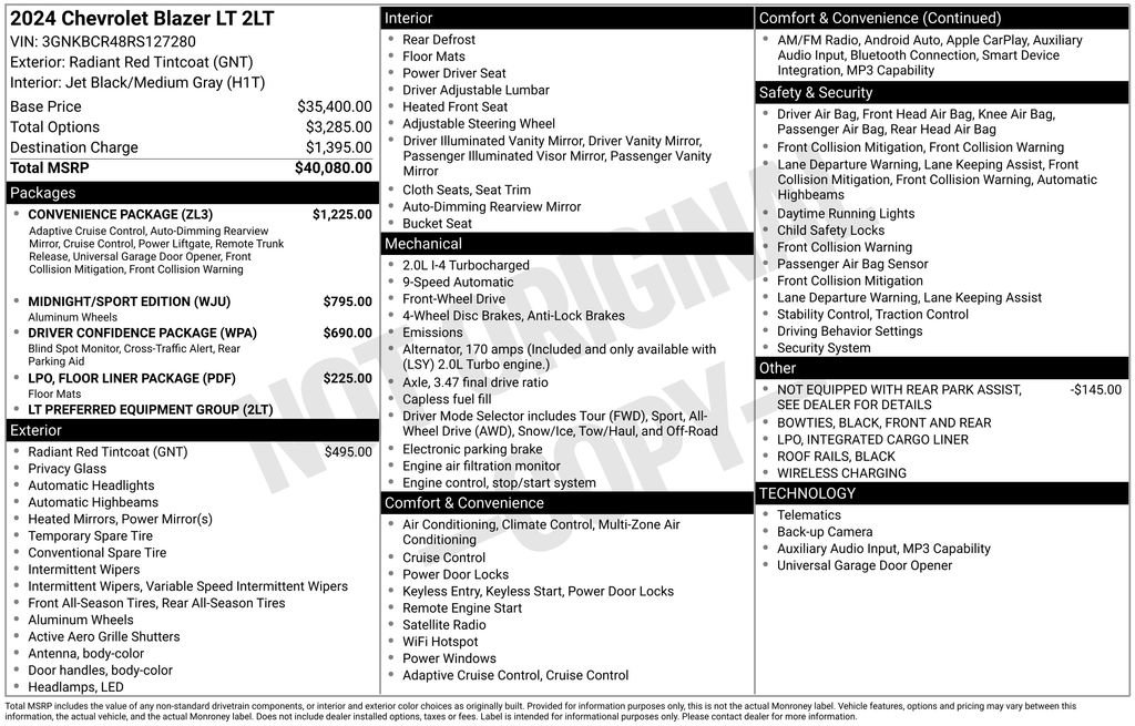Used 2024 Chevrolet Blazer LT w/ Convenience Package FWD image 11
