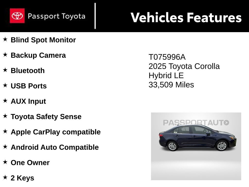 Used 2025 Toyota Corolla LE w/ LE Premium Package FWD image 2