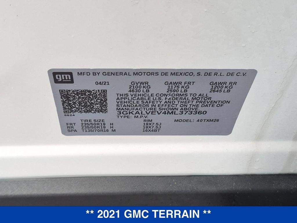 Used 2021 GMC Terrain SLT w/ Infotainment Package II AWD/4WD image 36