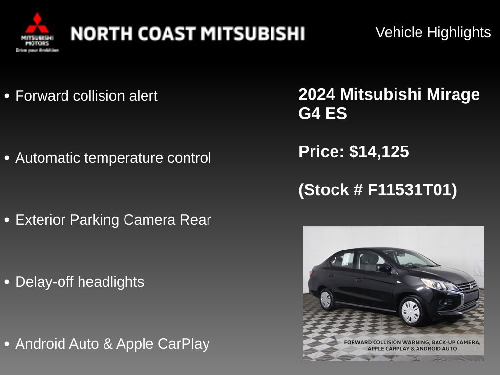 Used 2024 Mitsubishi Mirage G4 ES FWD image 2