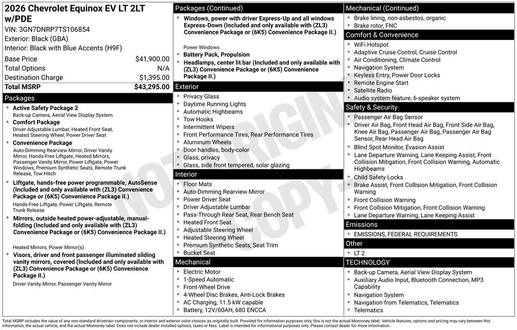New 2026 Chevrolet Equinox EV LT image 3