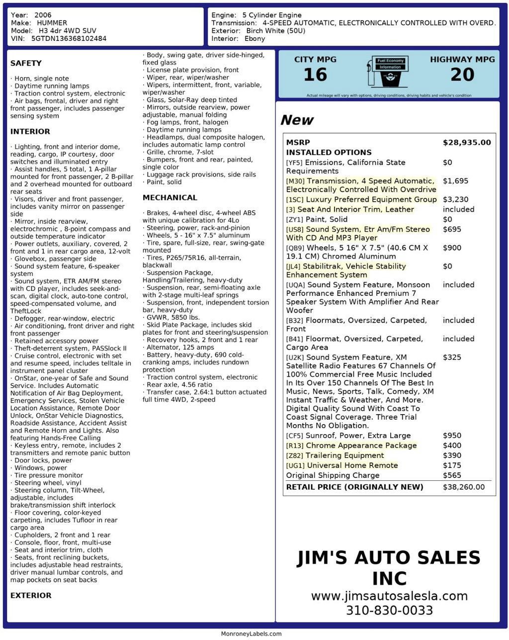 Used 2006 HUMMER H3 AWD/4WD image 8