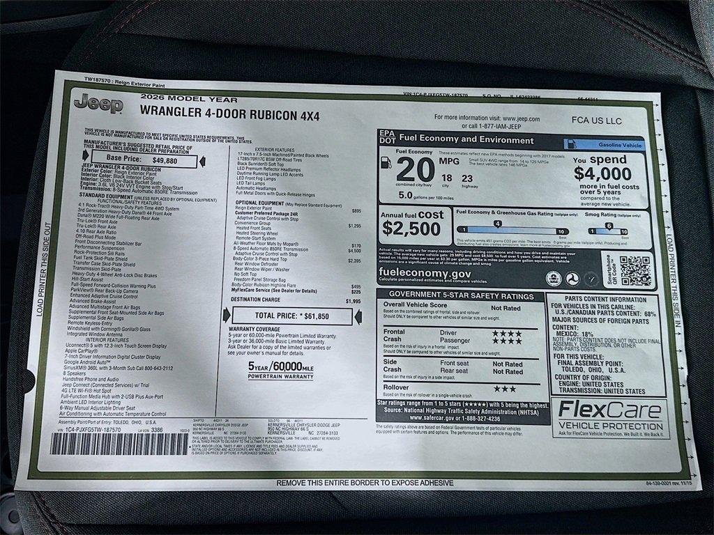 New 2026 Jeep Wrangler Unlimited Rubicon image 21