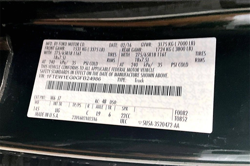 Used 2016 Ford F150 XLT w/ Equipment Group 302A Luxury image 20