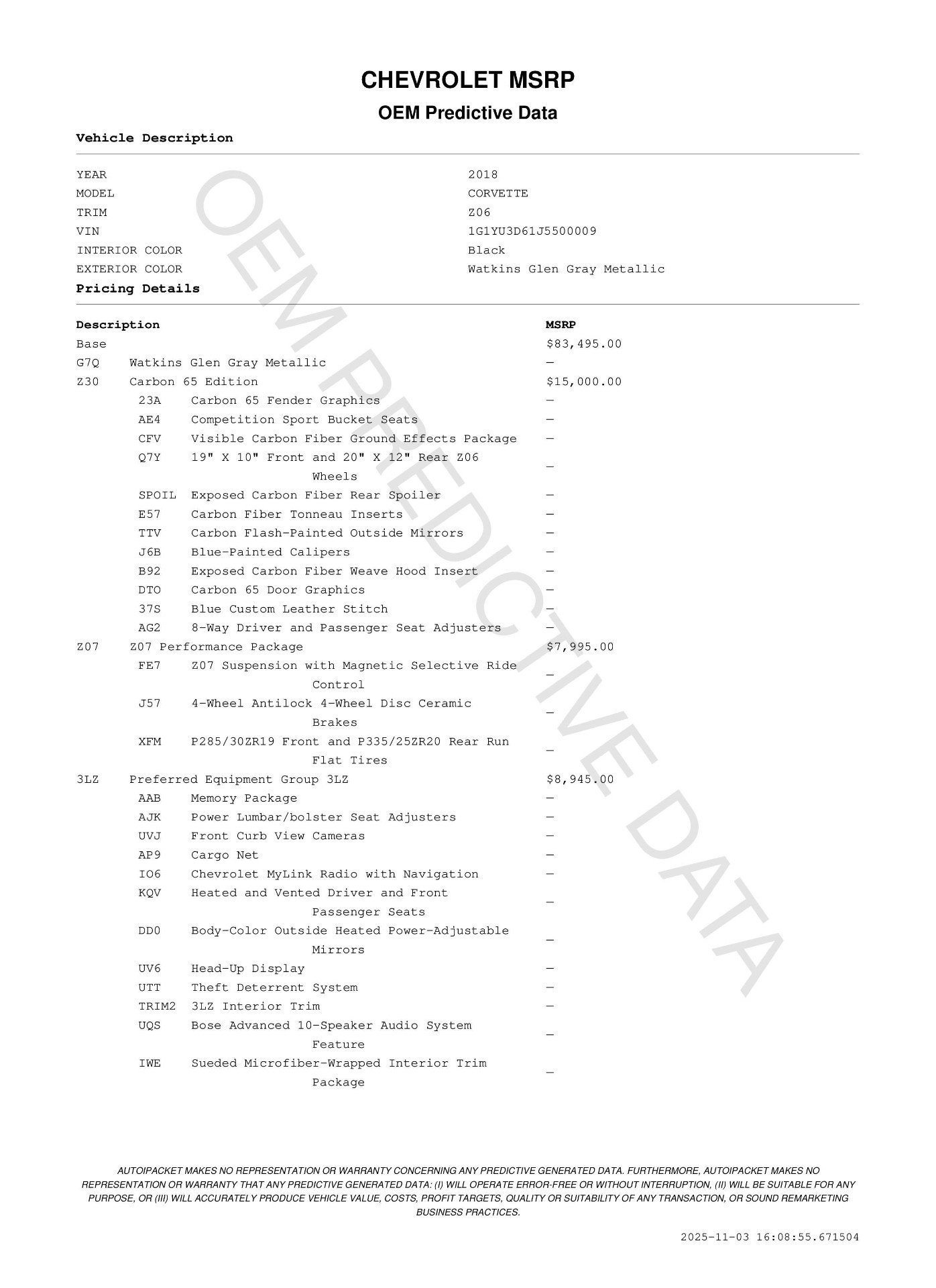 Used 2018 Chevrolet Corvette Z06 image 11