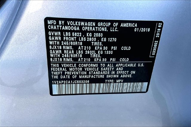 Used 2018 Volkswagen Atlas S FWD image 32