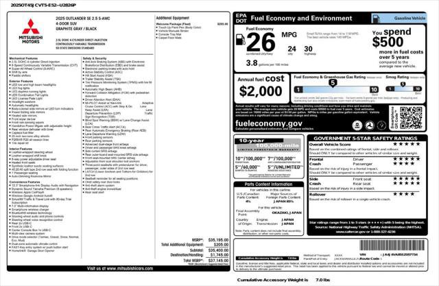 Used 2025 Mitsubishi Outlander SE AWD/4WD image 4